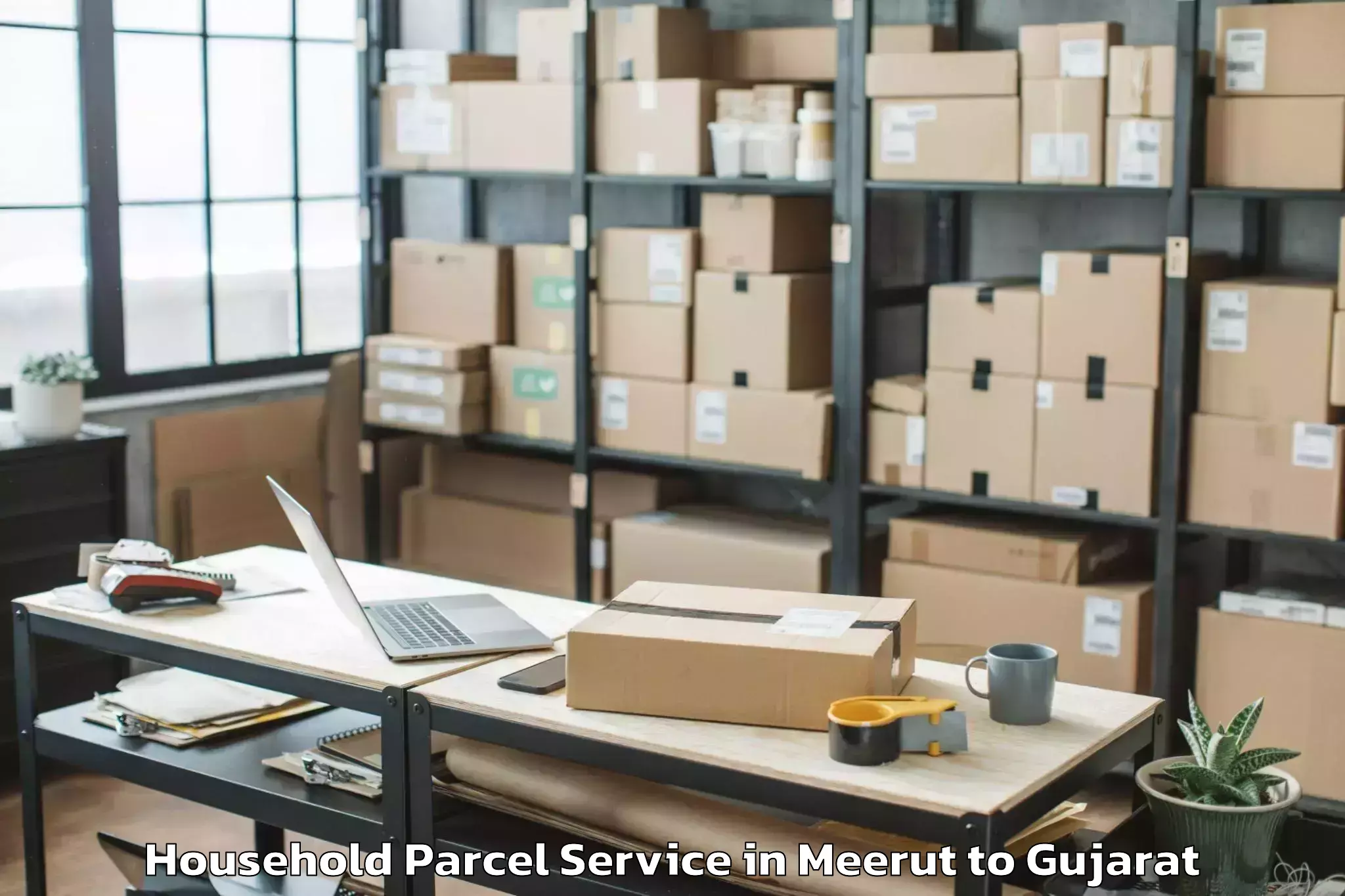 Hassle-Free Meerut to Khambhalia Household Parcel